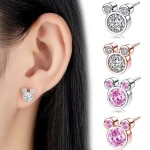 Four Pairs of Mickey Stud Earrings